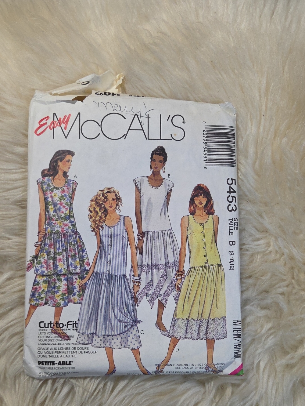 McCall's Vintage Easy Sundress Sewing Pattern 5453